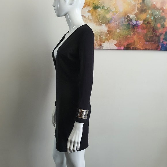 Bec & Bridge Size 10 Plunge Long Sleeve LBD - Picture 9 of 13